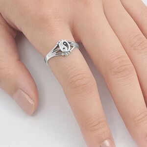 Silver Tone Yin Yang Ring